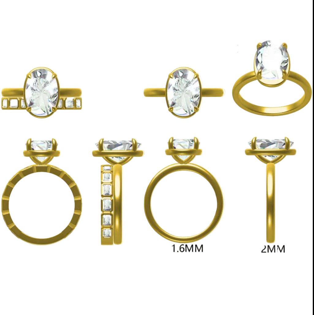 18K Yellow Gold Full Eternity Radiant Cut Lab Diamond Band 1.068ct