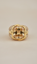 18k Gold Cuff With Diamond Accents
