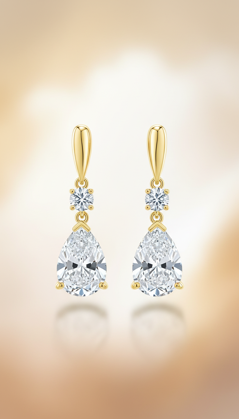 Classic Diamond Drop Earrings