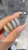 Pave Diamond Bead Edge Band Ring | 10K/14K/18K Gold & Platinum | Fashion Daily Wear Jewelry for Stacking, Party & Gift