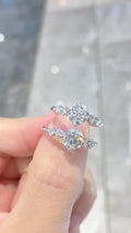 Round Brilliant Cut Diamond Three-Stone Ring | 10K/14K/18K Gold & Platinum | Fashion Daily Wear Jewelry for Wedding, Proposal & Gift