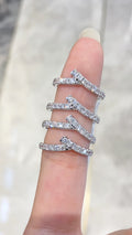 V-Shaped Snake Bone Pave Diamond Ring | 10K/14K/18K Gold & Platinum | Fashion Daily Wear Jewelry for Wedding, Party & GiftV