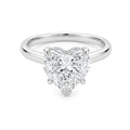 14K White Gold Heart‑Cut Lab‑Grown Diamond Engagement Ring, Hidden Pave Diamond Detail