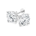 18K White Gold 4 Prong Round Lab Grown Diamond Stud Earrings Screw Back Diamond Solitaire Earrings For Women