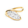 Marquise Lab‑Grown Diamond 18K Yellow Gold Partial Bezel Bypass Ring