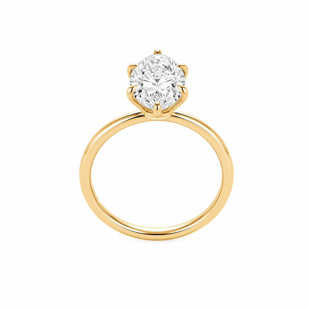 18K Yellow Gold Six‑Prong Marquise‑Cut Lab‑Grown Diamond Solitaire Engagement Ring