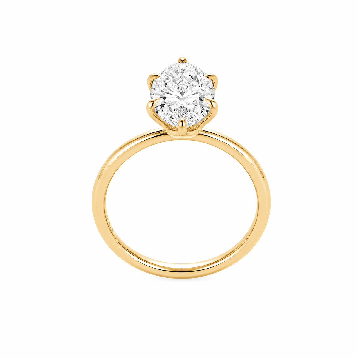 18K Yellow Gold Six‑Prong Marquise‑Cut Lab‑Grown Diamond Solitaire Engagement Ring