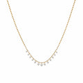 18K Yellow Gold Bead‑Ball Chain Dangling Round Lab‑Grown Diamond Fringe Necklace
