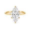 18K Yellow Gold Six‑Prong Marquise‑Cut Lab‑Grown Diamond Solitaire Engagement Ring