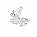 14K White Gold Pear‑Shape Lab‑Grown Diamond Solitaire Stud Earrings With Screw Backs
