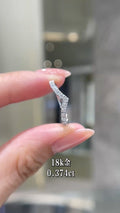 0.374CT Round Diamond V-Shaped Huggie Earring | 18K White Gold | Fashion Daily Wear Jewelry for Wedding, Party & Gift