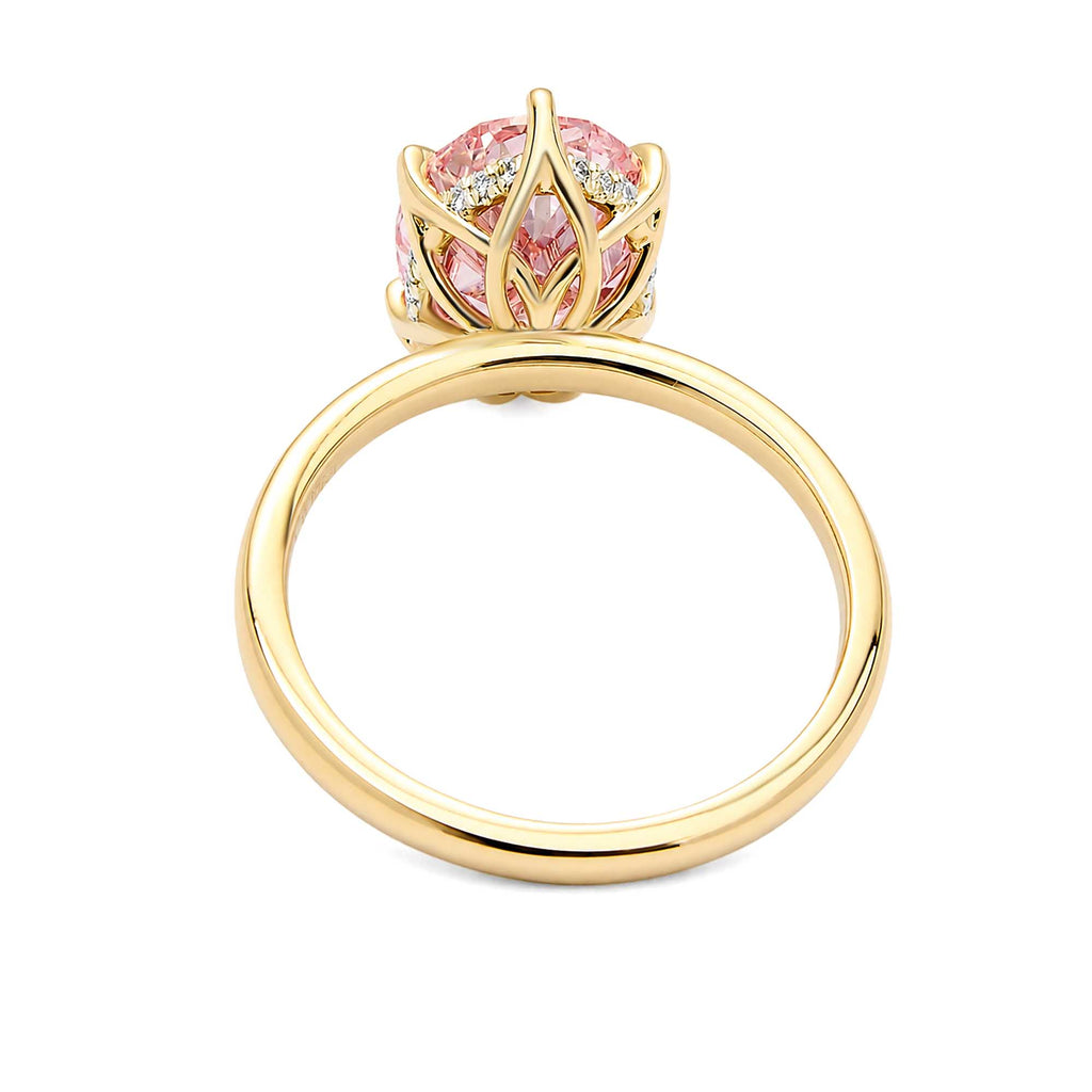 Oval Cut Fancy Pink Lab Grown Diamond Solitaire Ring 18K Yellow Gold Minimalist Pink Diamond Engagement Ring