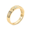 8K Yellow Gold Bezel Set Oval Yellow Lab Diamond Wedding Band