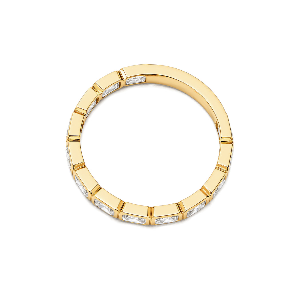 18K Yellow Gold Full Eternity Radiant Cut Lab Diamond Band 1.068ct