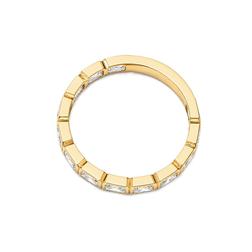 18K Yellow Gold Full Eternity Radiant Cut Lab Diamond Band 1.068ct
