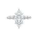 Twisted Elegance | 3 Carat Marquise Diamond Ring in K White Gold