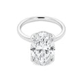 Luxury custom-made 3-carat oval-cut design set in platinum.