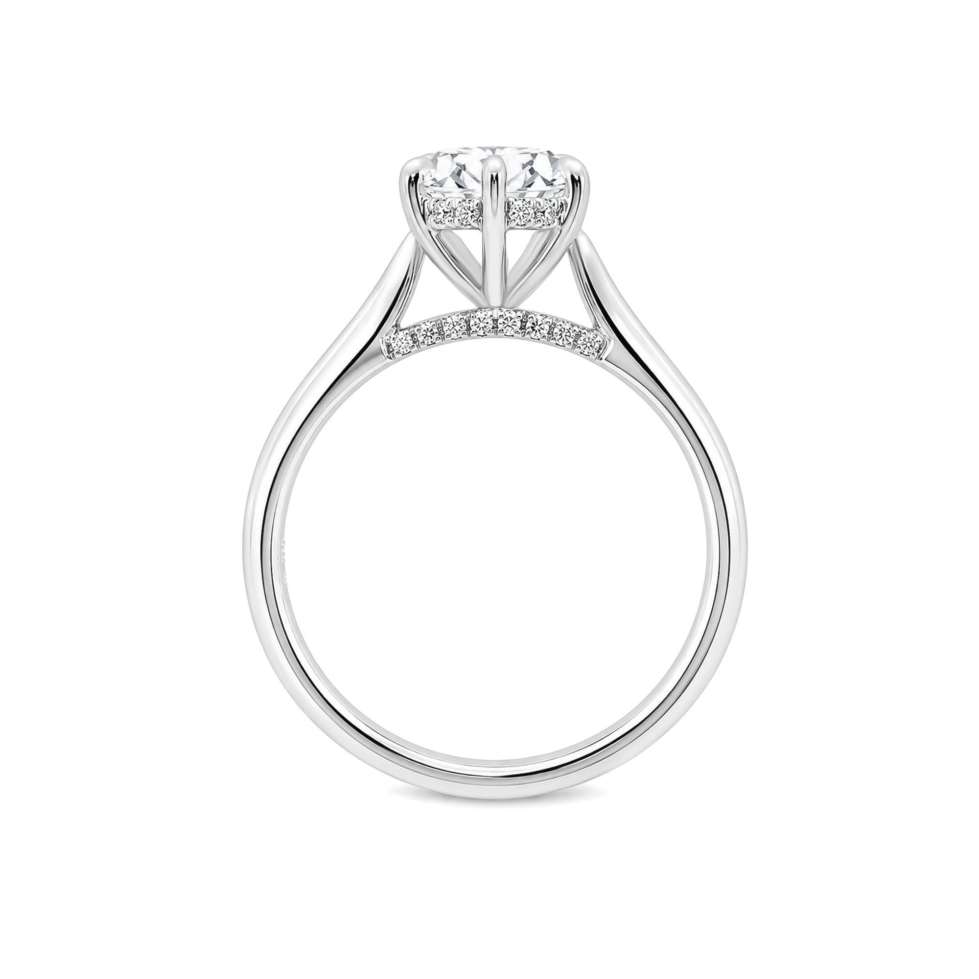 Classic 2-carat pear-shaped diamond ring with a five-prong setting.