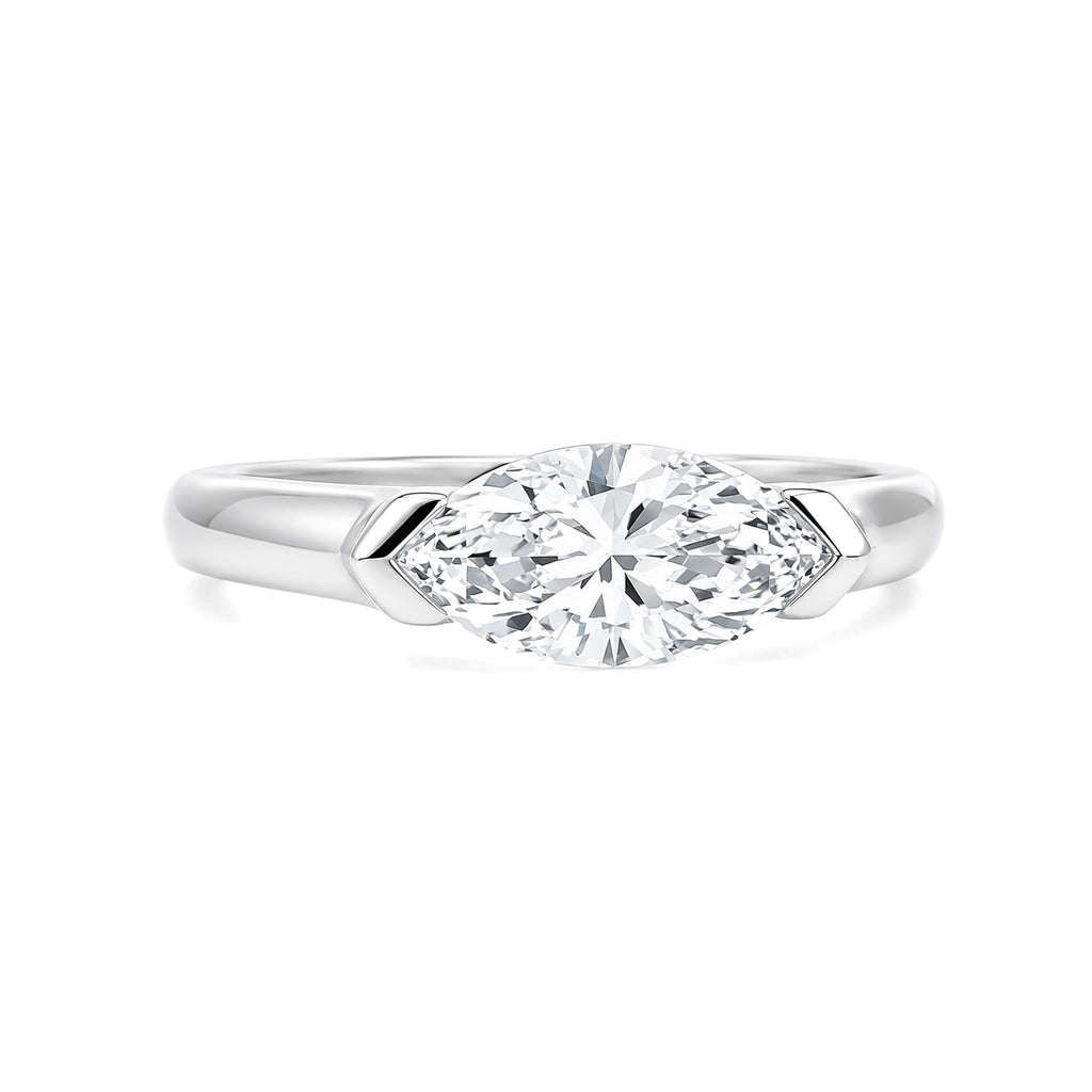 Sophisticated Minimalist Lab-Grown Marquise Diamond Solitaire Ring (1ct, Platinum)