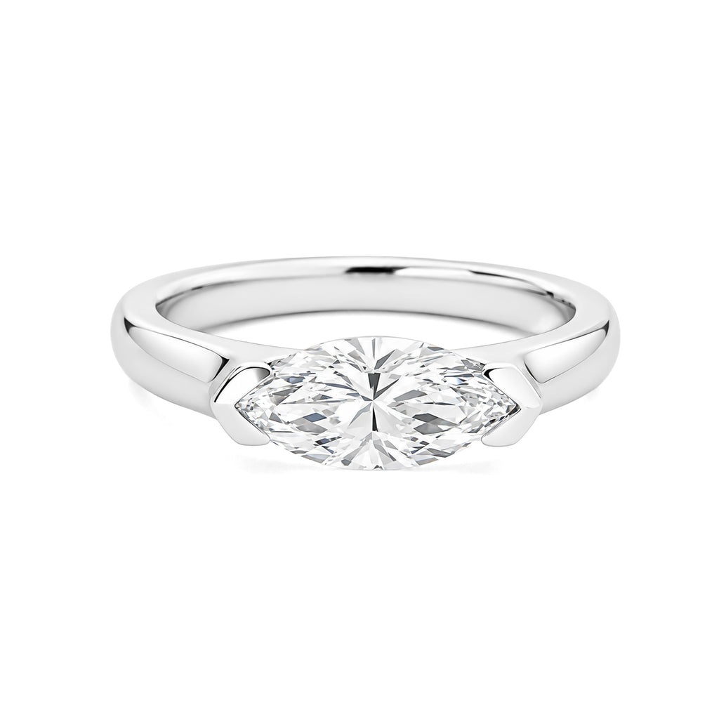 Sophisticated Minimalist Lab-Grown Marquise Diamond Solitaire Ring (1ct, Platinum)