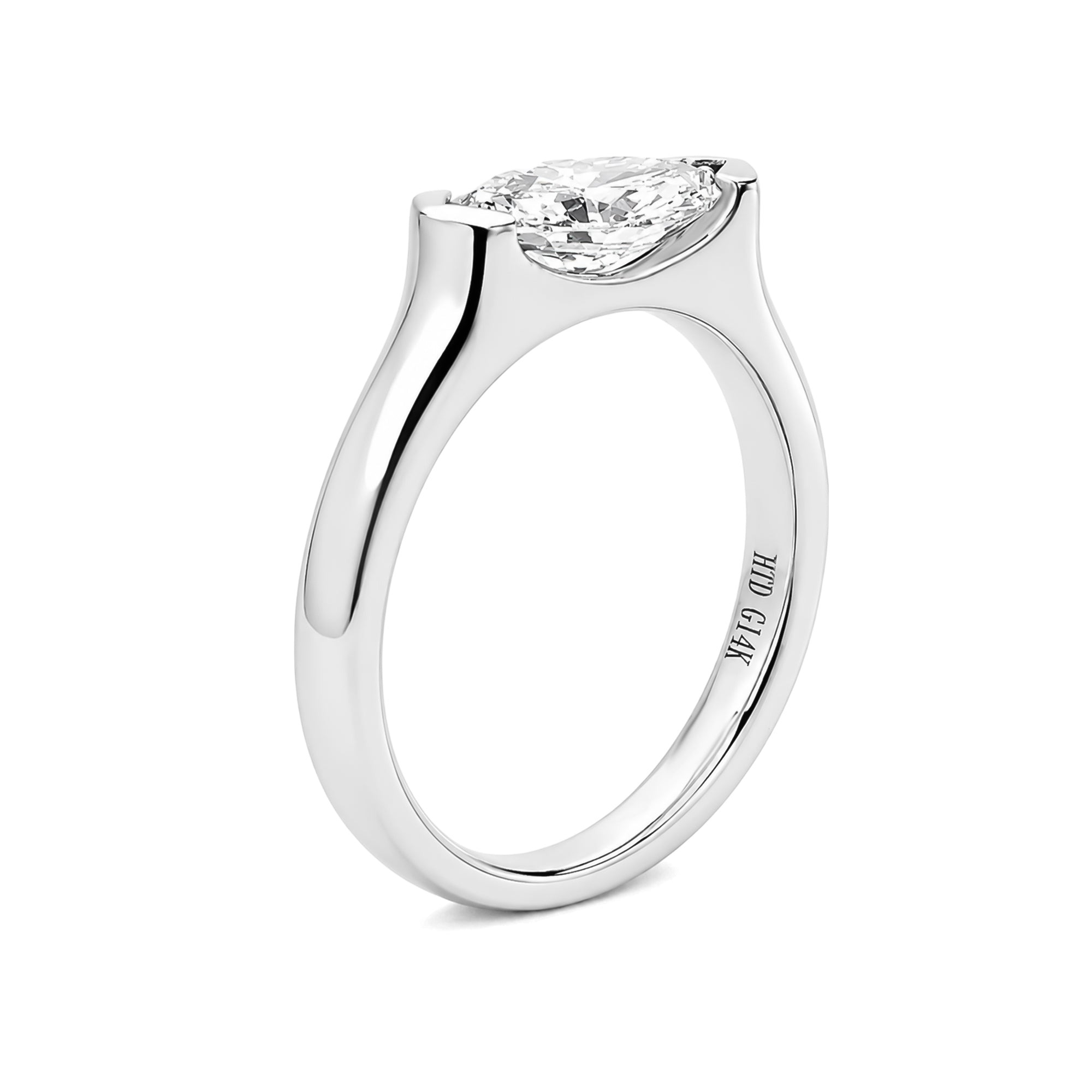 Sophisticated Minimalist Lab-Grown Marquise Diamond Solitaire Ring (1ct, Platinum)