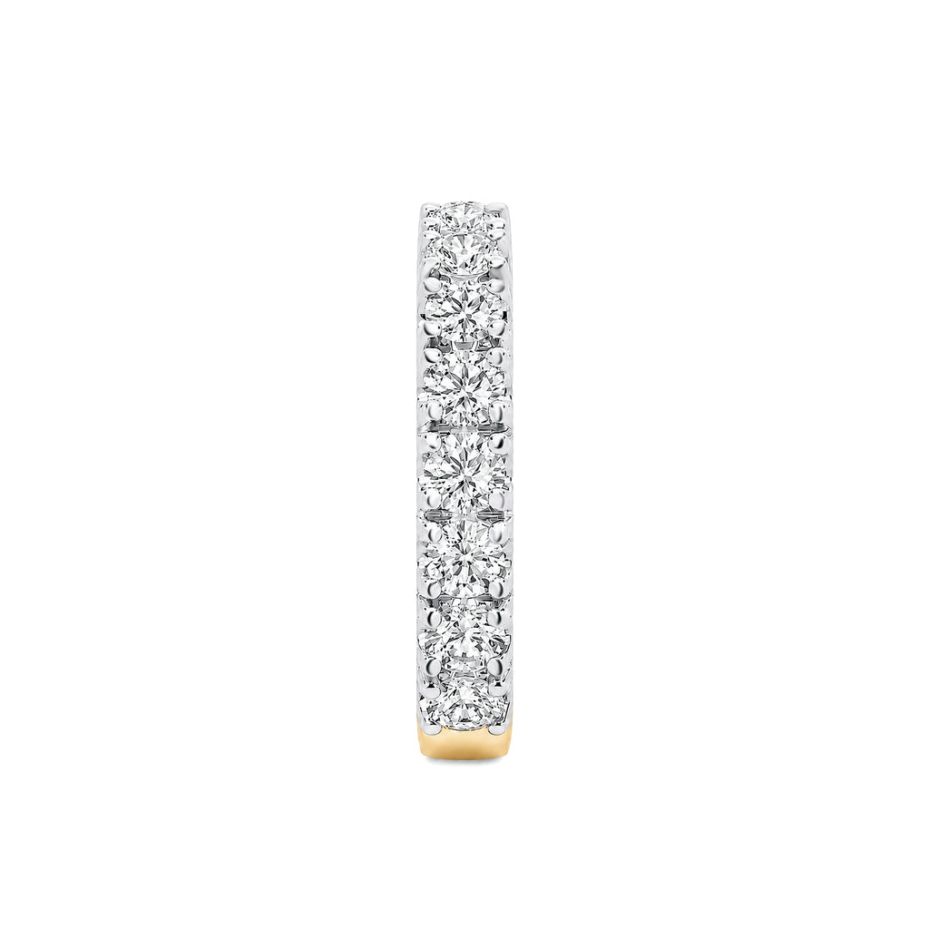 Two Tone Gold Pave Lab Diamond Half Eternity Wedding Band For Women