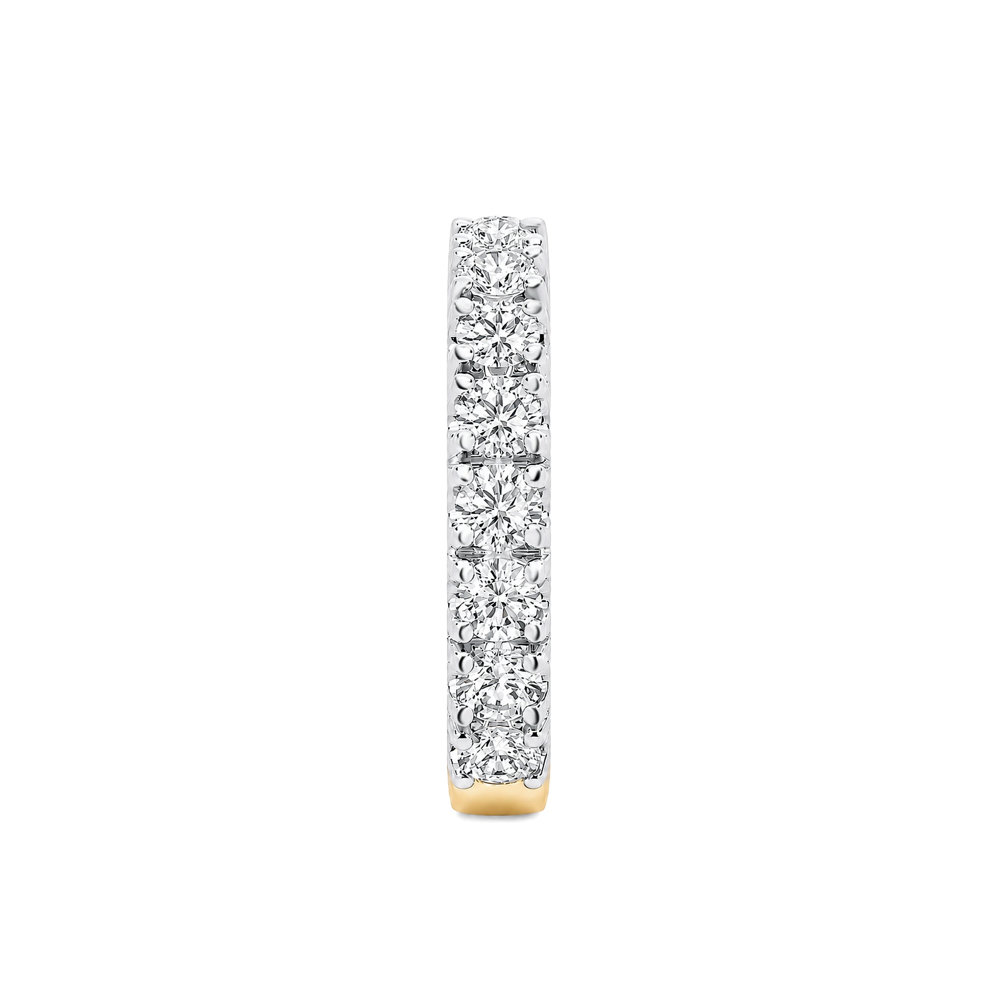 Two Tone Gold Pave Lab Diamond Half Eternity Wedding Band For Women