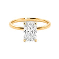 18K Yellow Gold Radiant‑Cut Lab‑Grown Diamond Solitaire Engagement Ring, Four‑Prong Thin Band