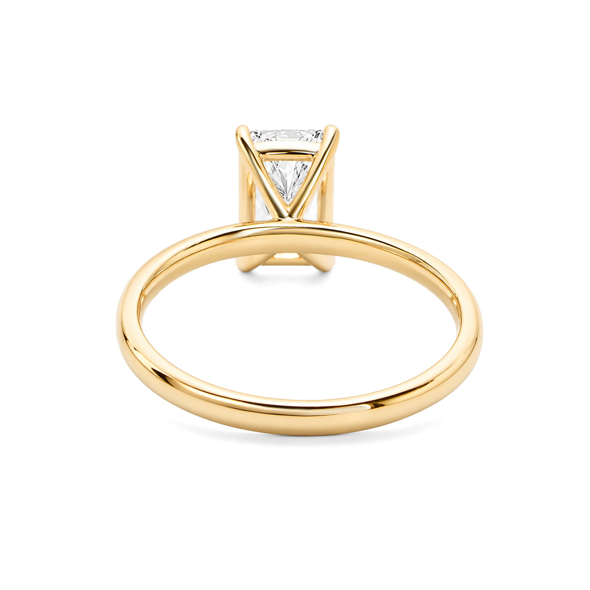 18K Yellow Gold Radiant‑Cut Lab‑Grown Diamond Solitaire Engagement Ring, Four‑Prong Thin Band