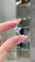 1.02CT Pear Cut Diamond Halo Ring | 18K White Gold | F VS1 | Fashion Daily Wear Jewelry for Wedding, Proposal & Gift