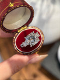 PT950 Lab-Grown Diamond Ring Main Stone D5.01ct Side Stones D0.962ct Total Weight 7.60g