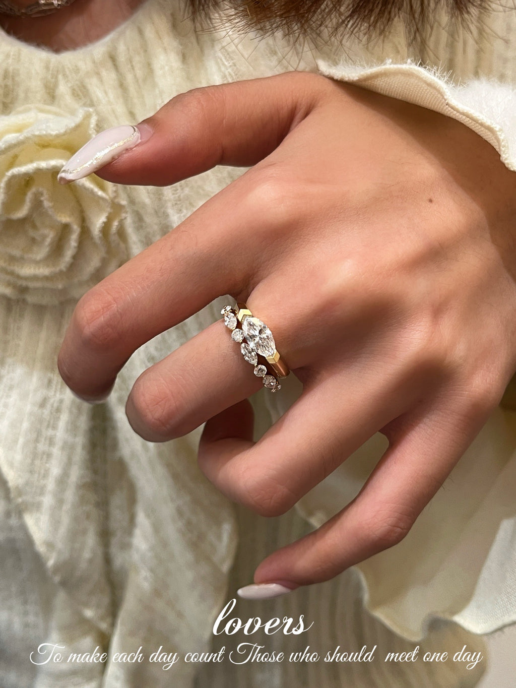 Stacked diamond glow, fingertips full of radiance