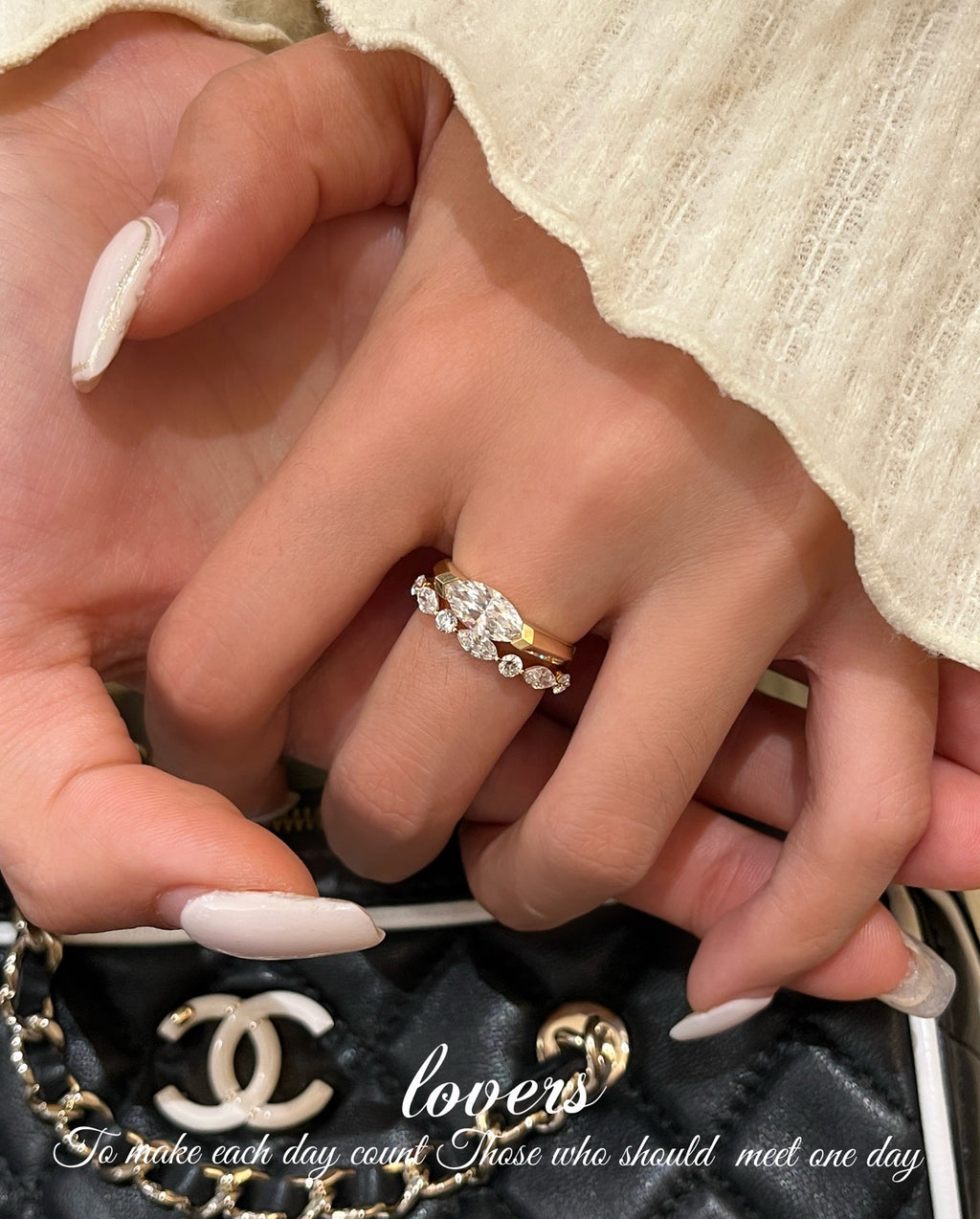 Stacked diamond glow, fingertips full of radiance