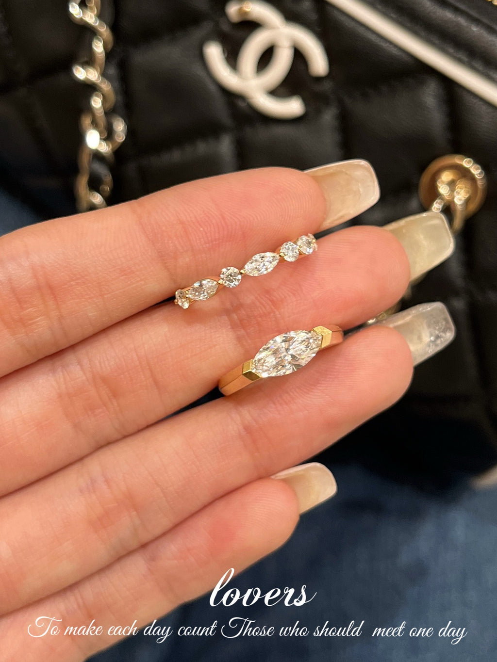 Stacked diamond glow, fingertips full of radiance