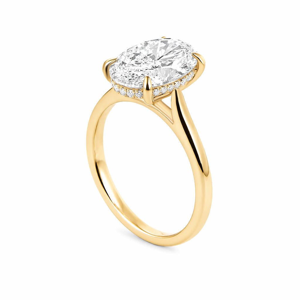 14K Yellow Gold Oval‑Cut Lab‑Grown Diamond Solitaire Engagement Ring