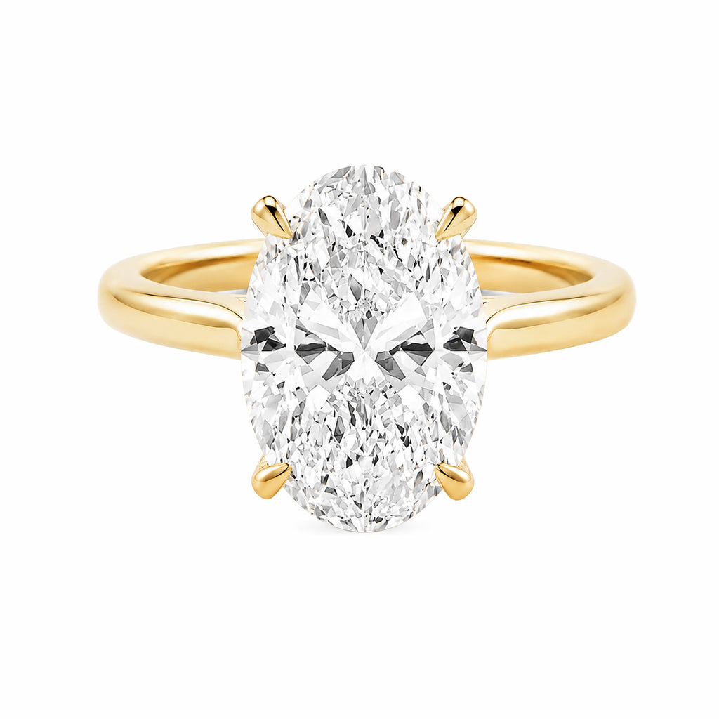 14K Yellow Gold Oval‑Cut Lab‑Grown Diamond Solitaire Engagement Ring