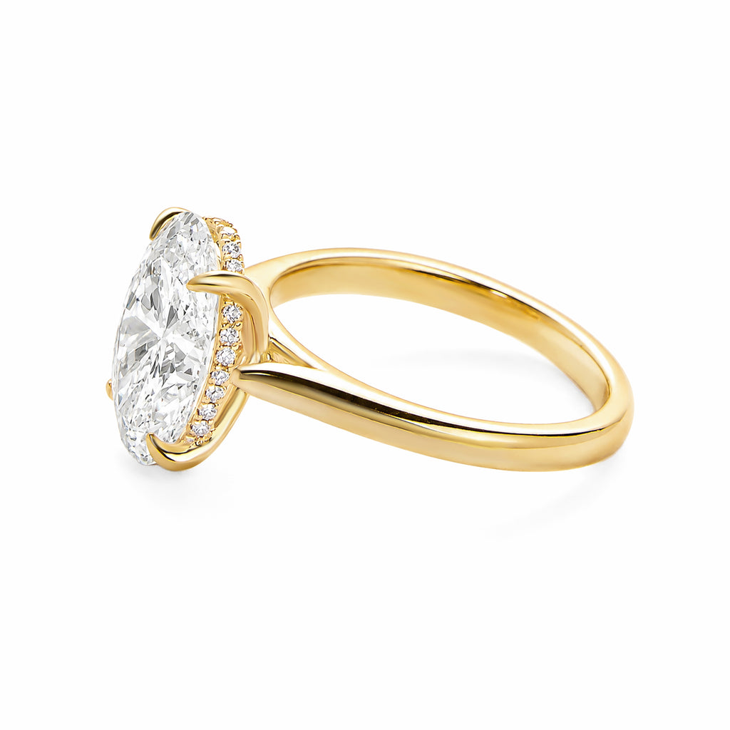 14K Yellow Gold Oval‑Cut Lab‑Grown Diamond Solitaire Engagement Ring