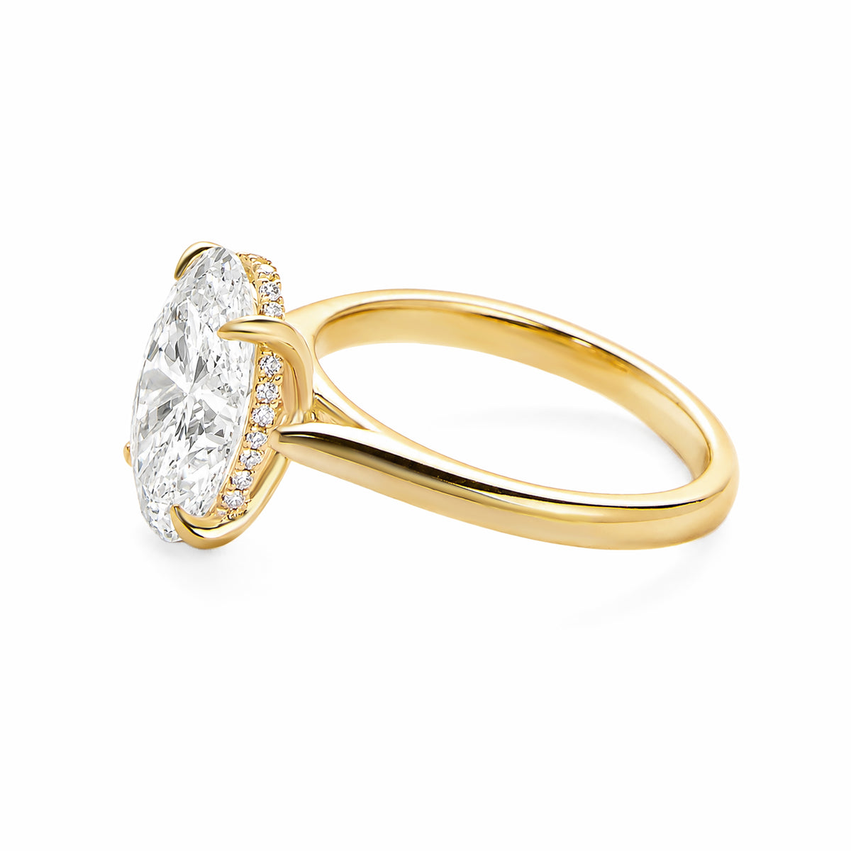 14K Yellow Gold Oval‑Cut Lab‑Grown Diamond Solitaire Engagement Ring