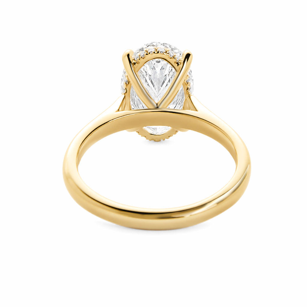 14K Yellow Gold Oval‑Cut Lab‑Grown Diamond Solitaire Engagement Ring