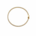 14K Yellow Gold Round‑Cut Lab‑Grown Diamond Tennis Bracelet, Box Clasp with Double Safety Locks