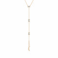 14K Yellow Gold Emerald‑Cut Diamond Lariat‑Style Y‑Bracelet, Four‑Prong‑Set Baguette‑Shape Diamonds Cable Chain