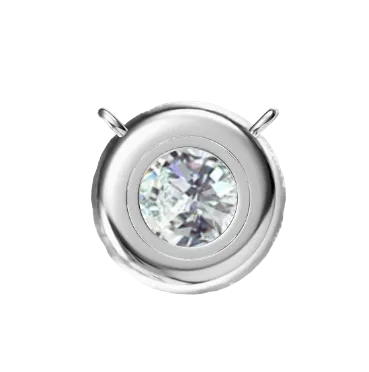 9-18K White Gold Round Lab Diamond Halo Solitaire Pendant Necklace For Women