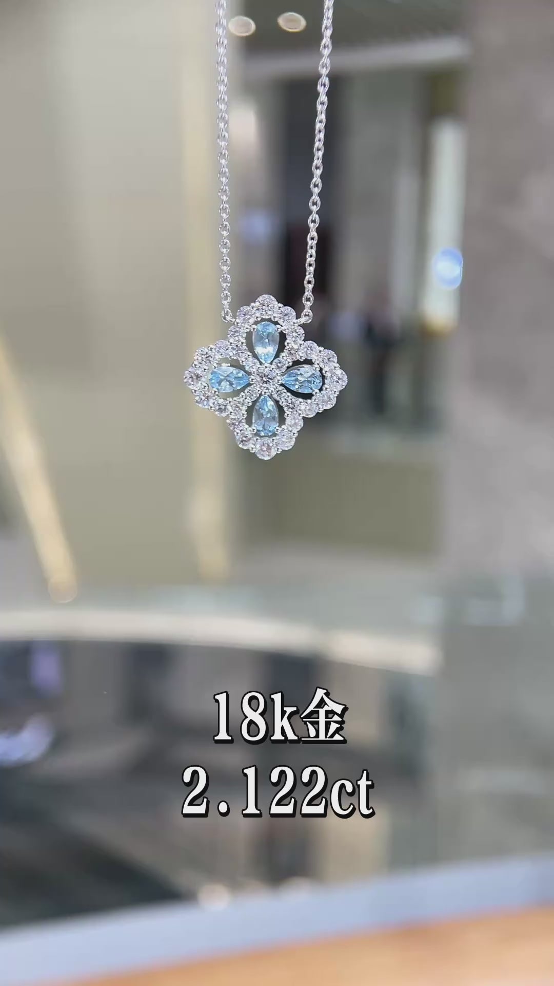 Four Leaf Clover Iridescent Gemstone Pavé Collarbone Necklace Minimalist Luxury Design Everyday Wear Jewelry