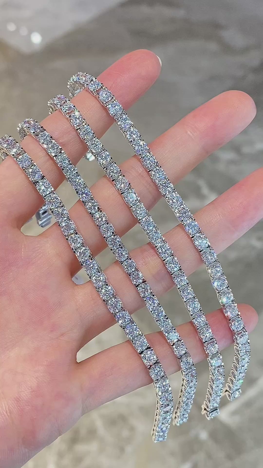 Full Diamond Tennis Bracelet Minimalist Luxury Stackable Collarbone Bracelet