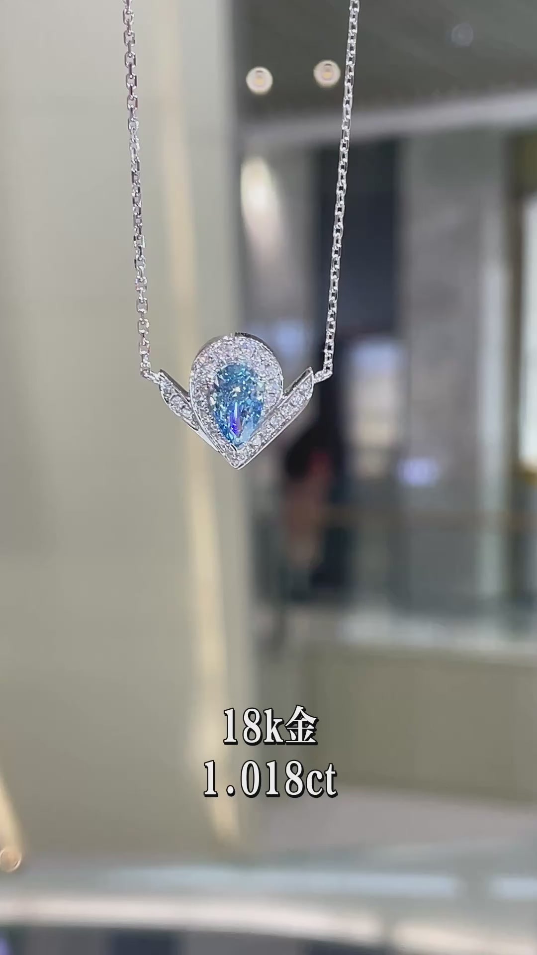 Pear Cut Aquamarine V-Shaped Halo Collarbone Necklace Minimalist Luxury Design Everyday Wear Jewelry
