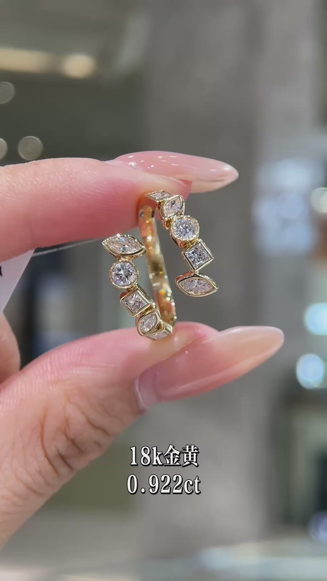 0.922CT Mixed Cut Diamond Hoop Earrings | 18K Yellow Gold | Fashion Daily Wear Jewelry for Wedding, Party & Gift
